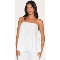 White Woven Longline Bandeau Top | PrettyLittleThing US