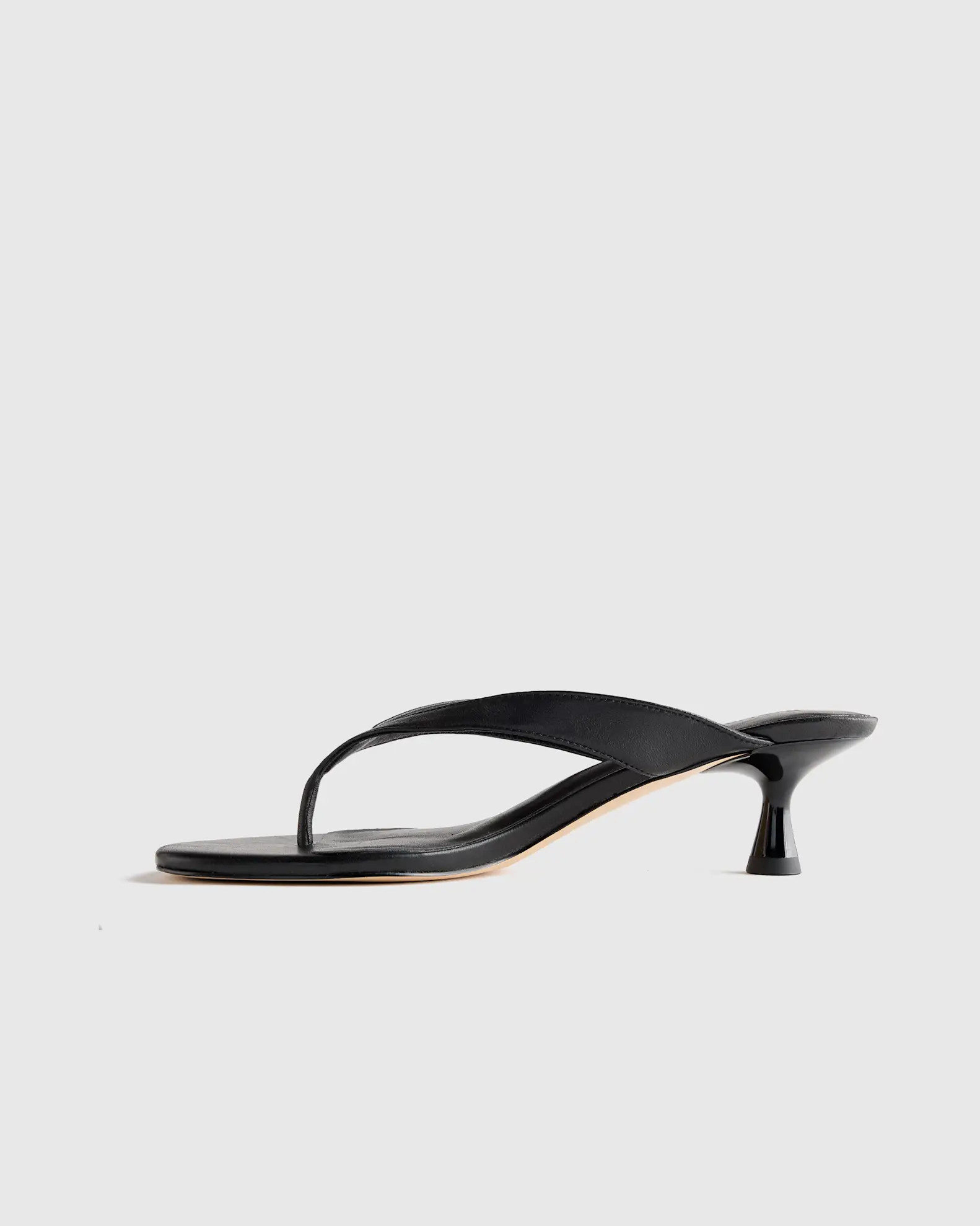 Italian Leather Thong Kitten Heel Sandal | Quince