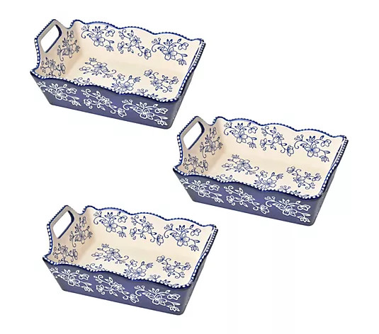 Temp-tations Set of (3) Rectangular Nesting Mini Bakers - QVC.com | QVC