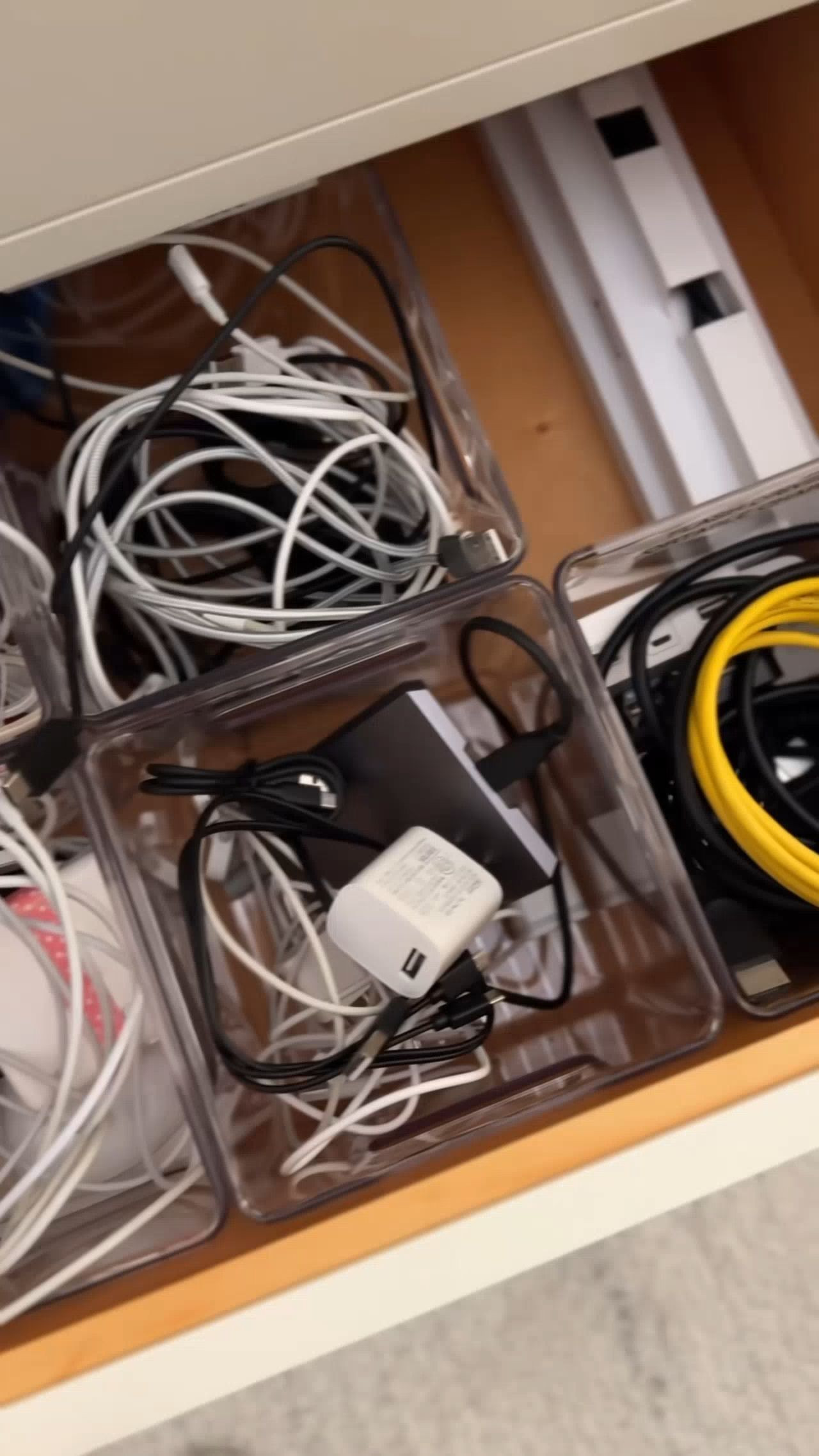 One of the best decisions I made last year - finally organized ALL THOSE ANNOYING CORDS! These clear organization boxes were perfect and I am so glad I put the time in to get this little project completed! 

 #LTKHome #LTKSaleAlert