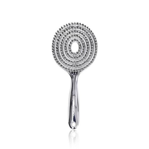 Electroplated Hollow Round Bristle Brush - Anti-Static Massage Brush, Reduces Heat Damage, Ideal ... | Amazon (US)