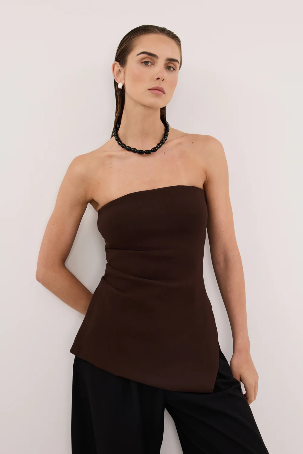 LUKE CHOC LONGLINE BANDEAU TOP | DISSH