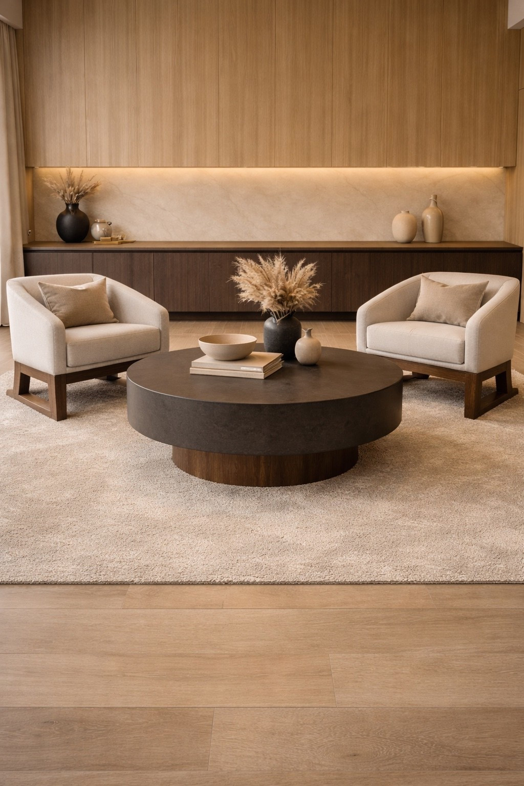 A modern neutral living room designed with two elegant accent chairs, a sculptural round coffee table, and warm wood paneling.
This space feels calm, architectural, and luxurious — blending minimalist design with cozy, hotel-inspired aesthetics.
Perfect inspiration for modern living rooms, neutral interiors, and elevated home decor.

#modernlivingroom
#neutralinterior
#coffeetabledecor
#accentchairs
#modernhome
#minimalistdesign
#warmneutrals
#luxuryinterior
#interiordesign
#homedecorinspo


#LTKSaleAlert #LTKActive #LTKHome
