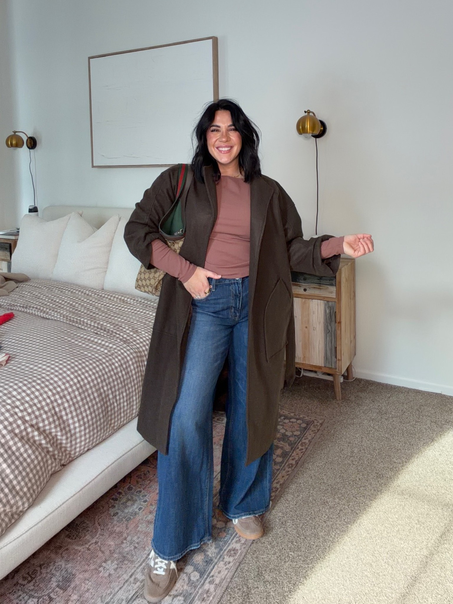 Styling these dreamy drape jeans for winter! Cute comfy casual winter outfit. Love this trench top from Amazon! 

Size 10, Large tops & coat