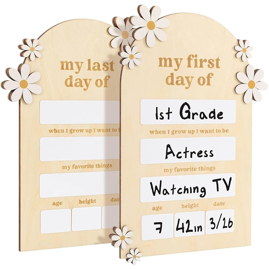 Beautiful Wooden First and Last Day of School Board Sign - Modern and Large Back to School Sign f... | Amazon (US)