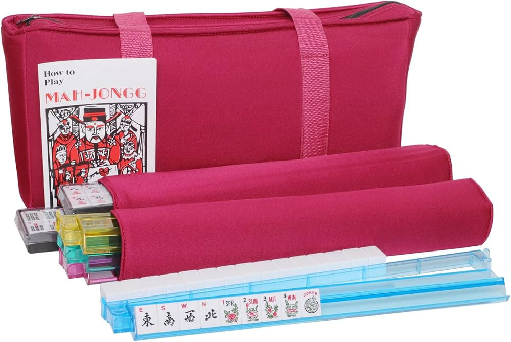 GUSTARIA American Mahjong Tile Set, 166 Premium White Tiles, 4 All-in-One Color Rack/Pushers, Comple | Amazon (US)