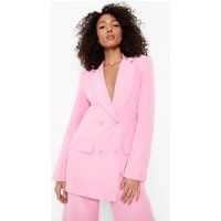 Womens Tall Double Breasted Blazer - Pink - 14, Pink | Boohoo.com (UK & IE)