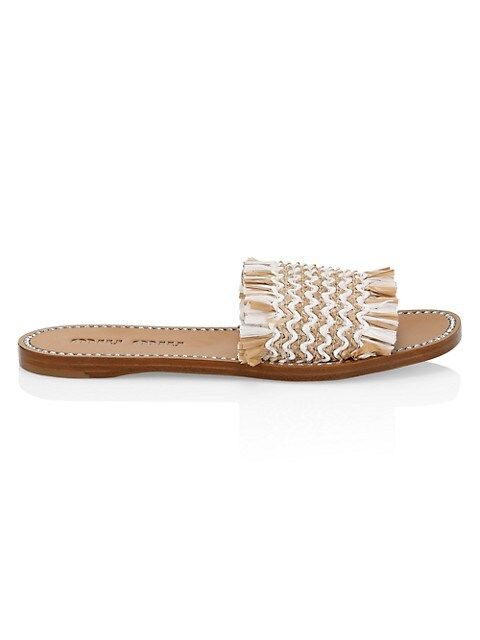 Crystal-Embellished Raffia Sandals | Saks Fifth Avenue OFF 5TH