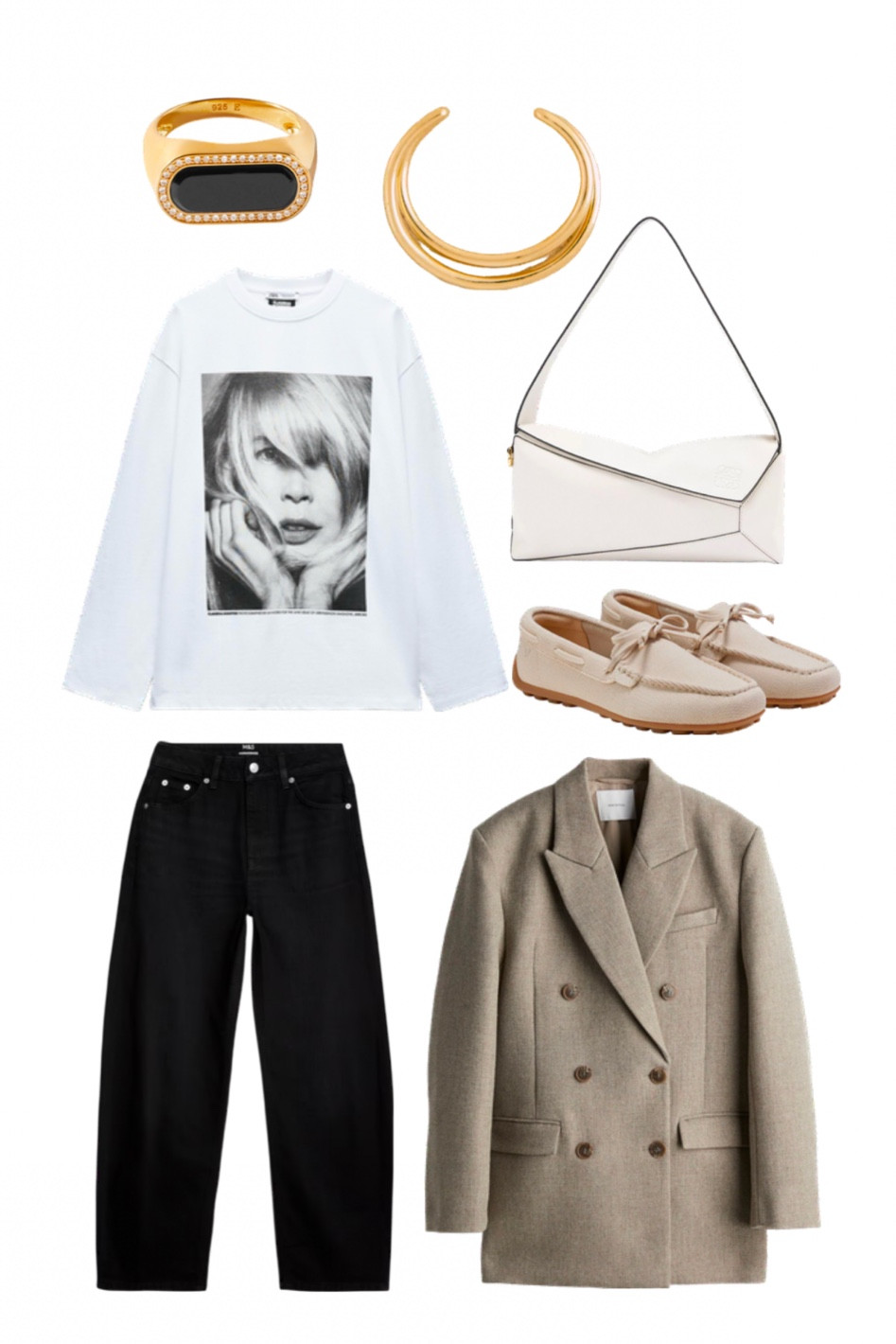 Double breasted blazer - M&S black horseshoe jeans - loafers for women - effortless casual chic (t-shirt is Zara) 

#LTKshoes #LTKuk #LTKautumn