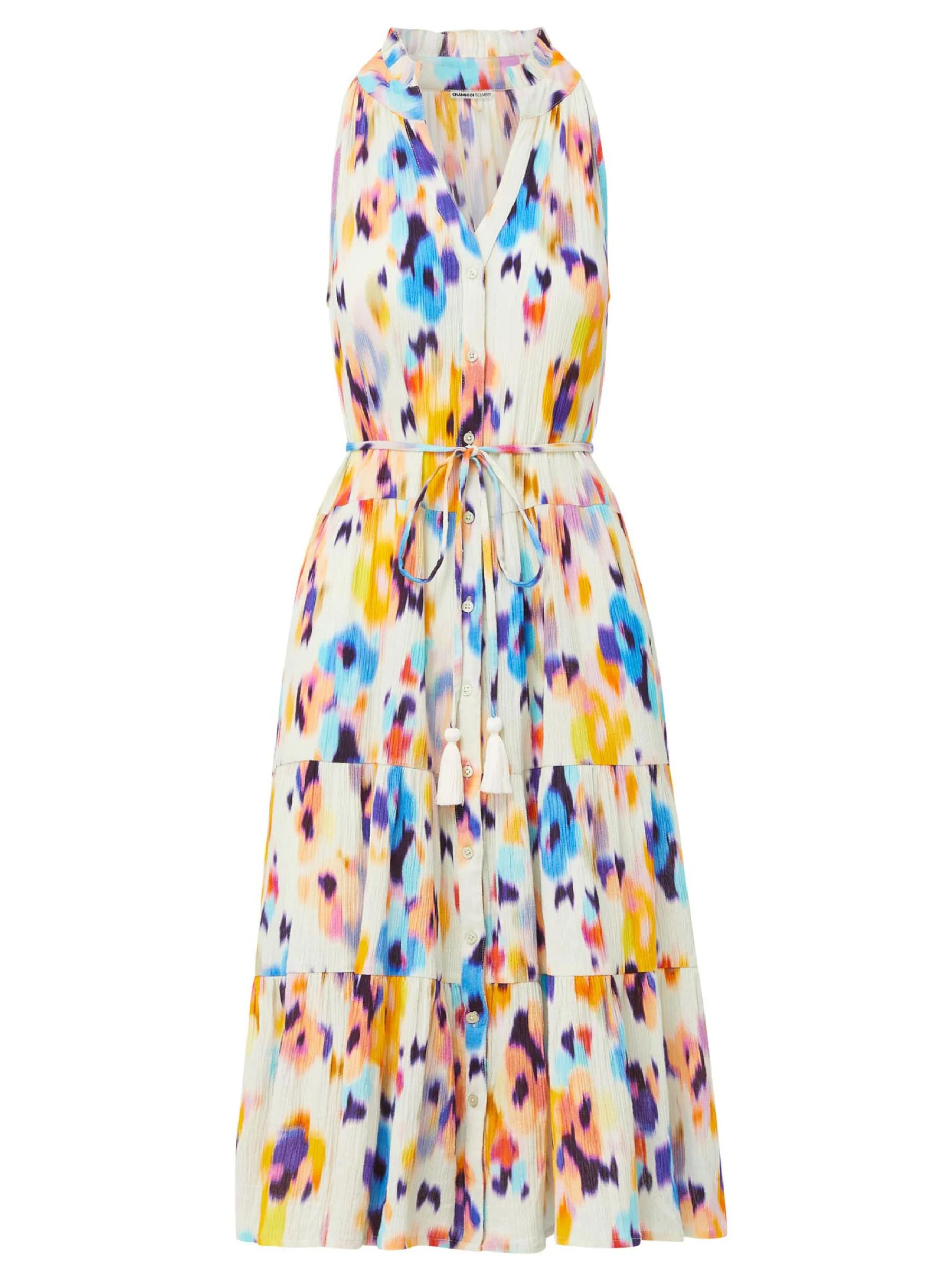 Tracy Dress Floral Ikat | Change of Scenery