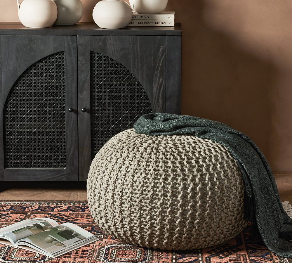 Jute Knit Pouf | Pottery Barn (US)