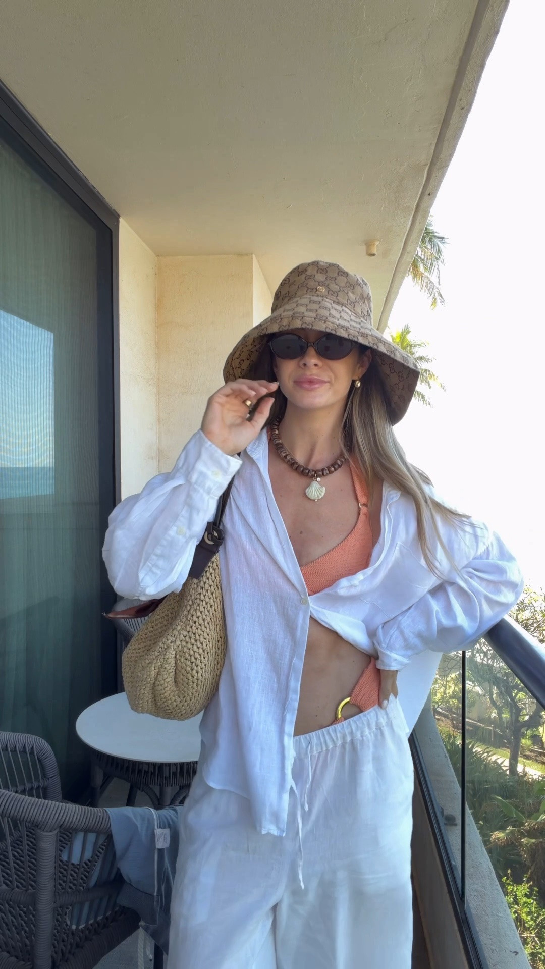 Pool look of the day! 🏊🌴🍊 owned this swimsuit for years & still one of my faves for material & fit! Also the blue one I own & wore the other day and same with that one! linked this linen set along with lower priced pant options for the same look. Amazon chunky seashell necklace & Zara straw bag!!

#LTKgrwm #LTKdayinmylife #LTKSwim