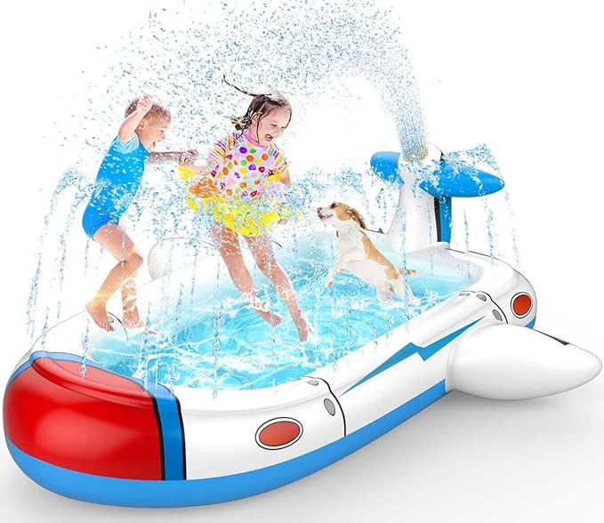 Kiddie Pool for Toddlers, Splash Pad for Kids Ages 4-8, 68" Inflatable 3-in-1 Swimming Pool for K... | Amazon (US)