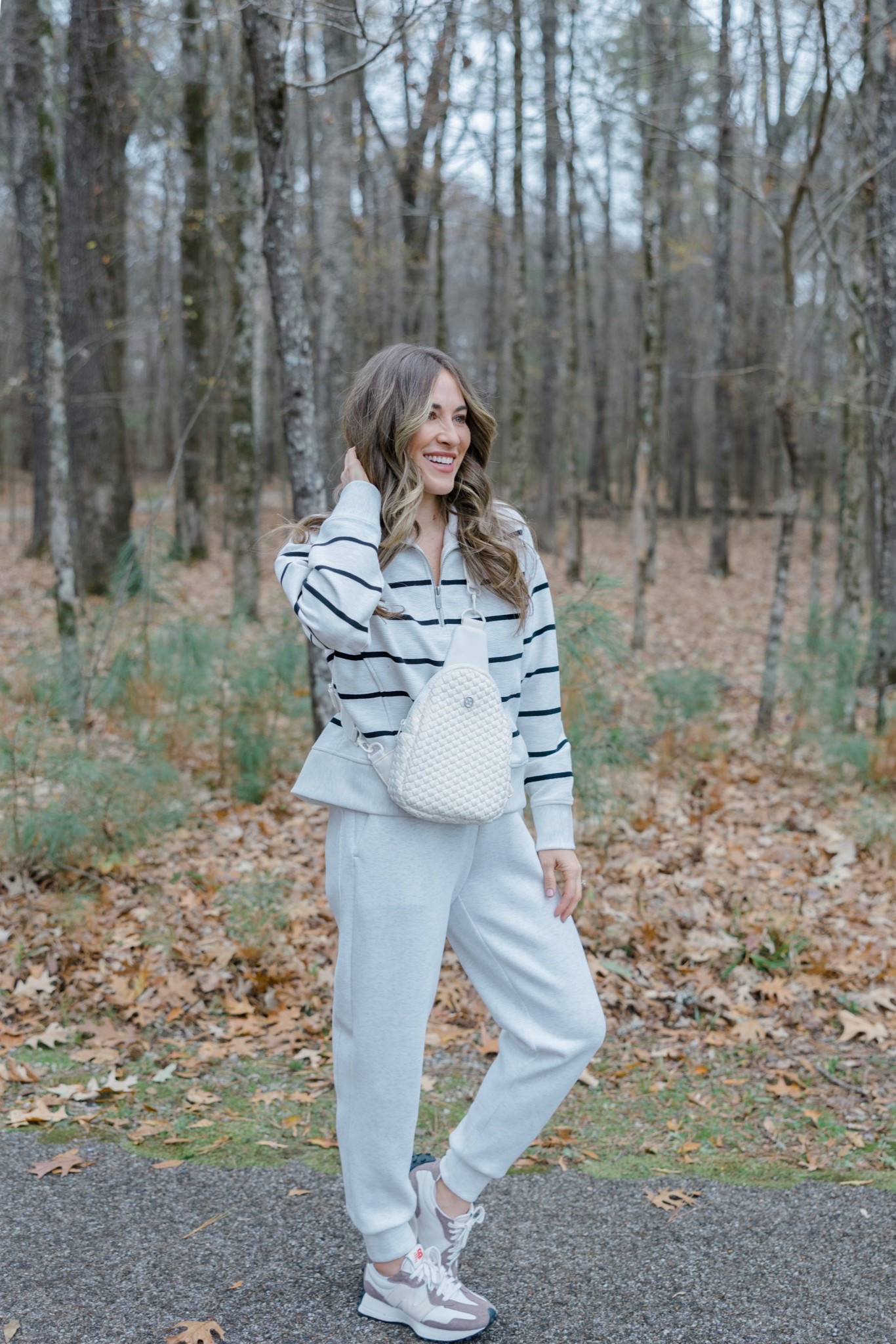 Love this elevated cozy look. This sweatshirt is ribbed and in a size small and soft scuba joggers are an XS. Size 6.5 in sneakers  

#LTKPetite #LTKOver40 #LTKSeasonal