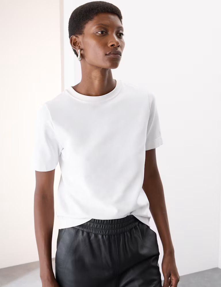 Cotton Rich Crew Neck T-Shirt | Marks & Spencer (UK)