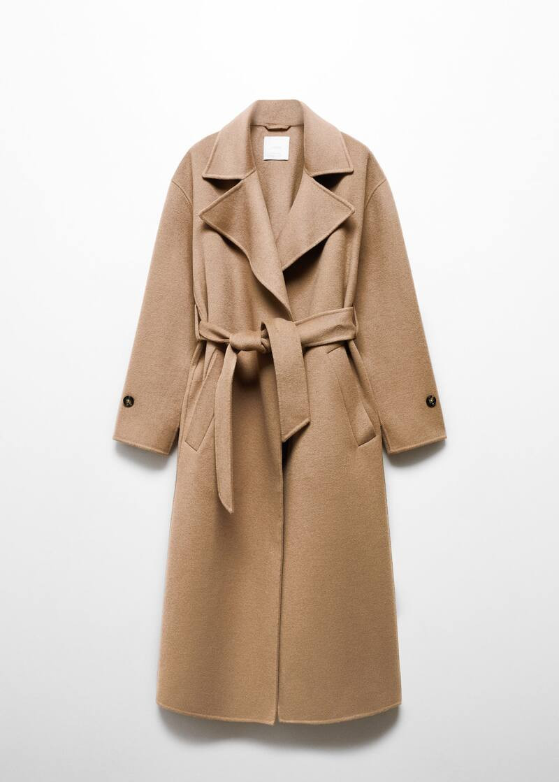 Woollen coat with belt -  Women | Mango United Kingdom | MANGO (UK)