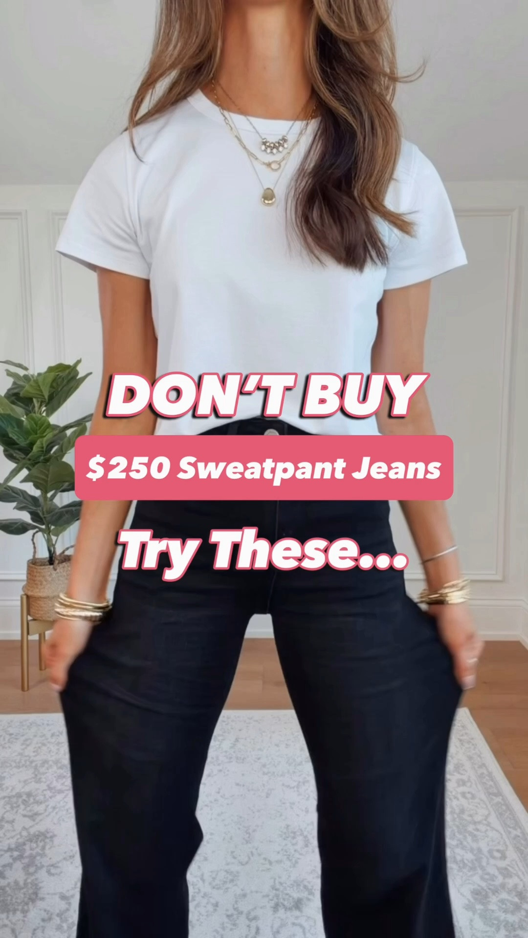 Scroll to shop. Amazon sweatpant jeans - fit true to size. Come in length and wash options. Follow for more.
