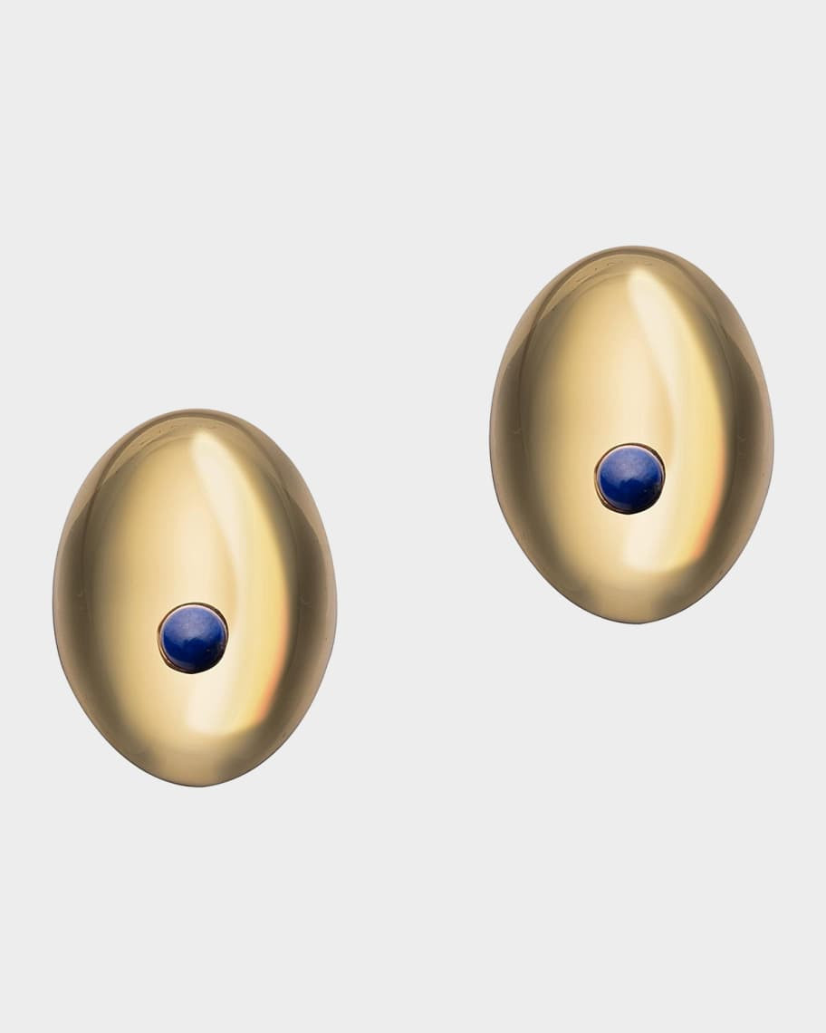 Birdie 14K-Gold-Plated & Lapis Lazuli Oval Stud Earrings | Neiman Marcus