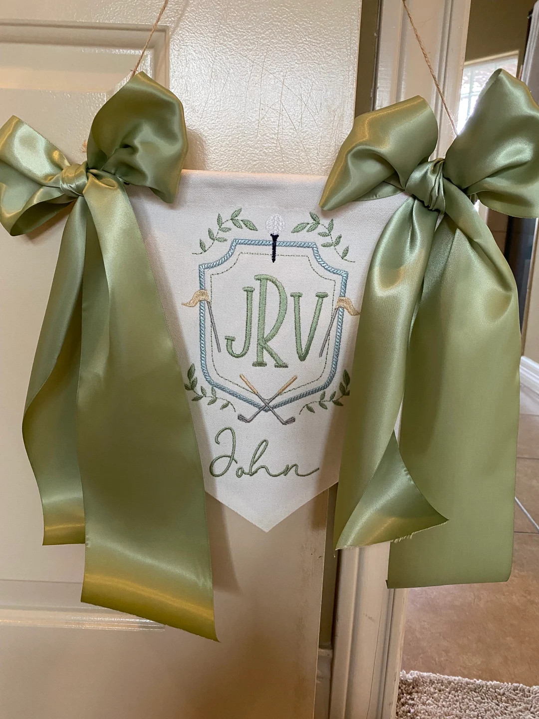 Embroidered golf baby banner and/or matching blanket; welcoming baby, golf,hospital door, nursery... | Etsy (US)