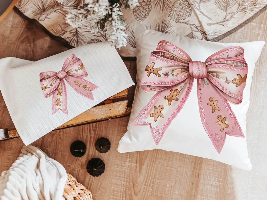 Gingerbread Christmas Throw Pillows for Bed Fun Decor for Women, Gingerbread Gifts, Preppy Room D... | Etsy (US)