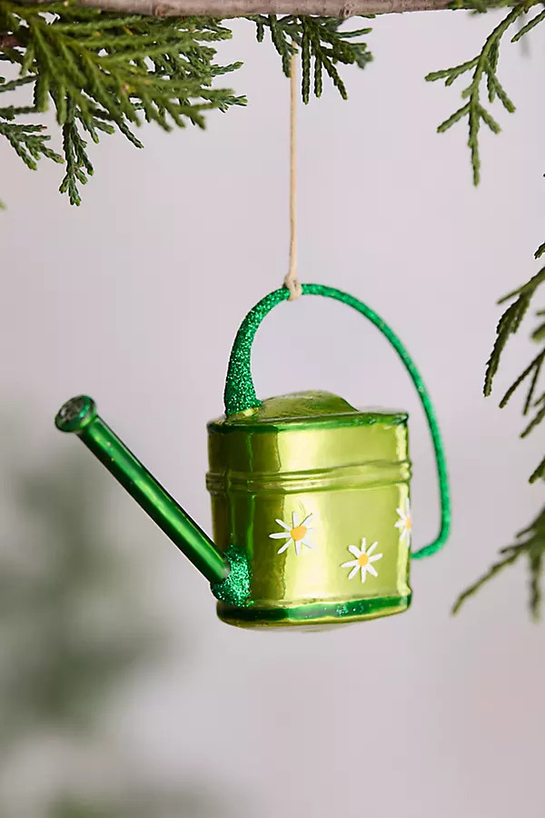 Daisy Watering Can Glass Ornament | Terrain