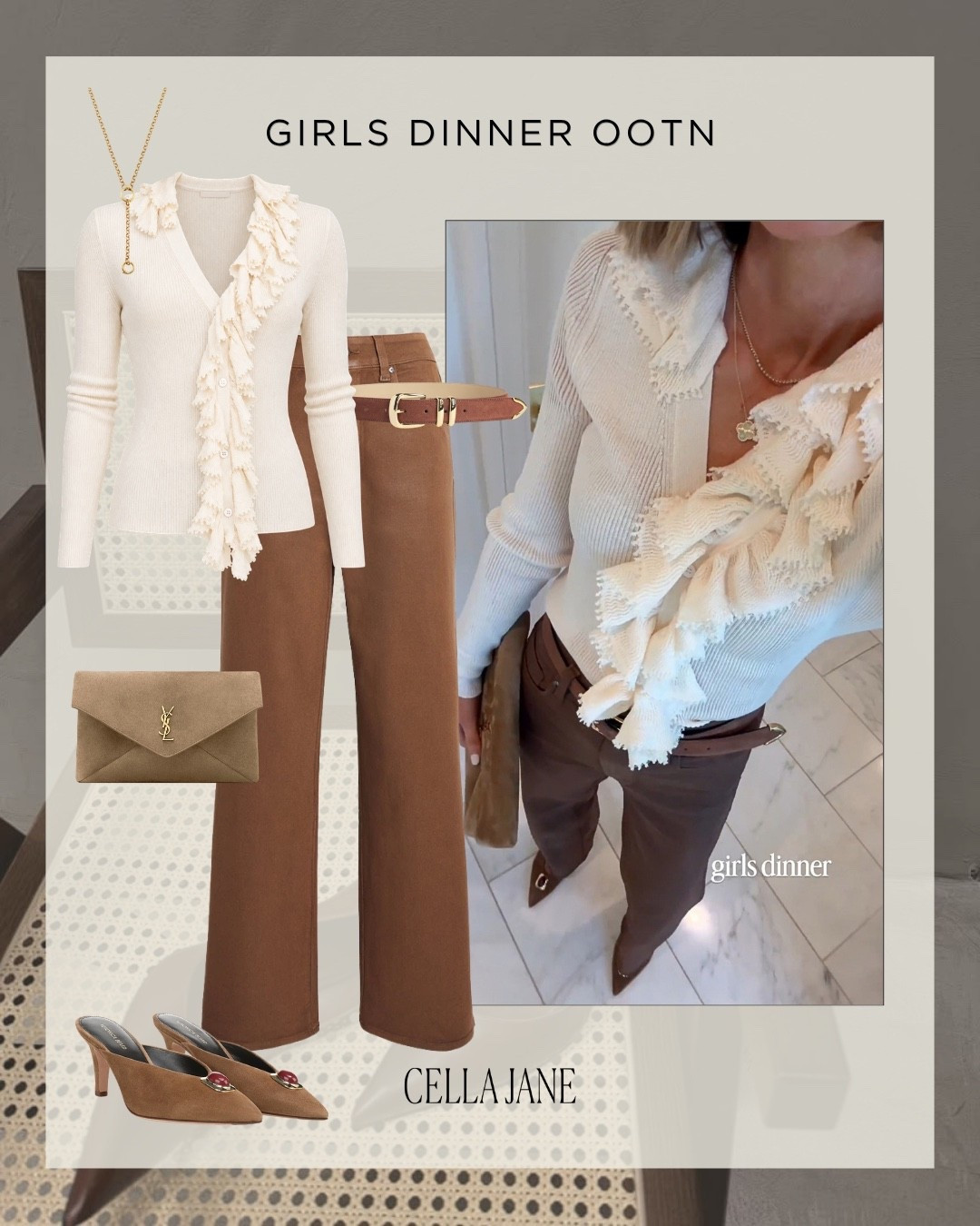 The perfect look for your next girls’ night! I love these coated jeans.

#LTKootd #LTKSeasonal