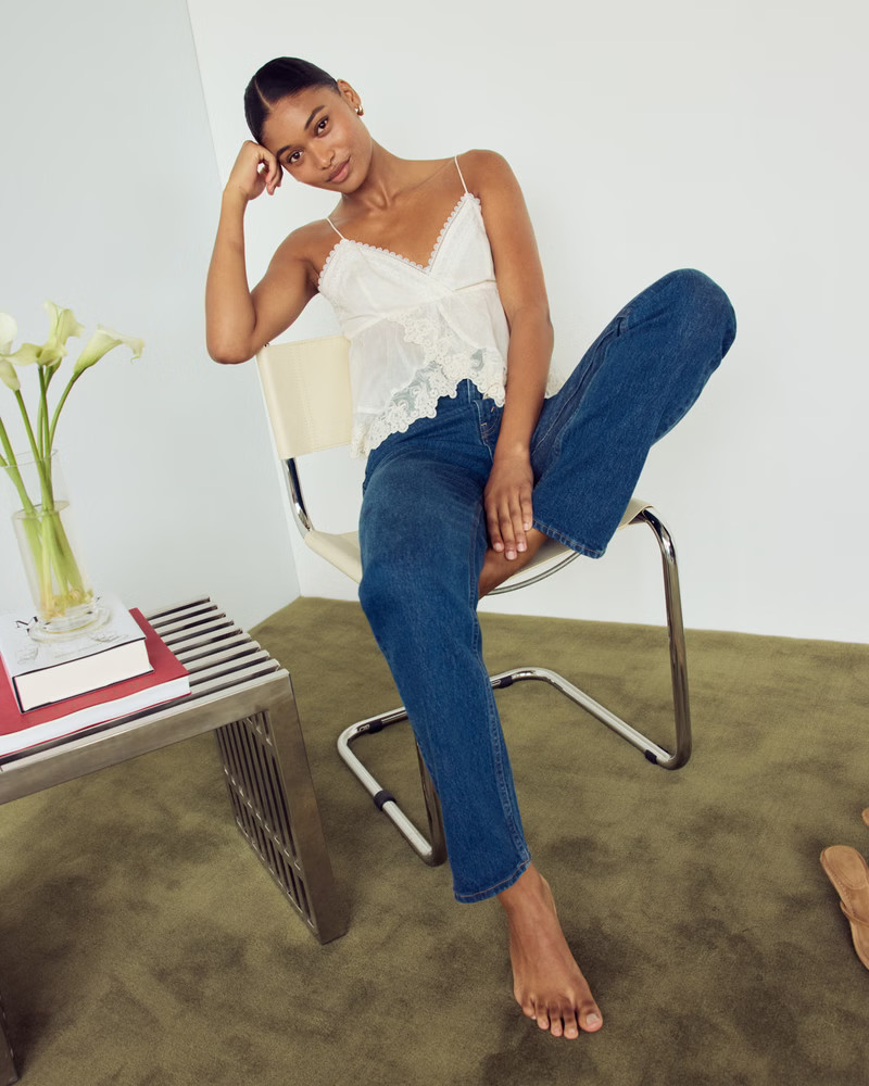 Women's Curve Love Ultra High Rise 90s Straight Jean | Women's Bottoms | Abercrombie.com | Abercrombie & Fitch (US)