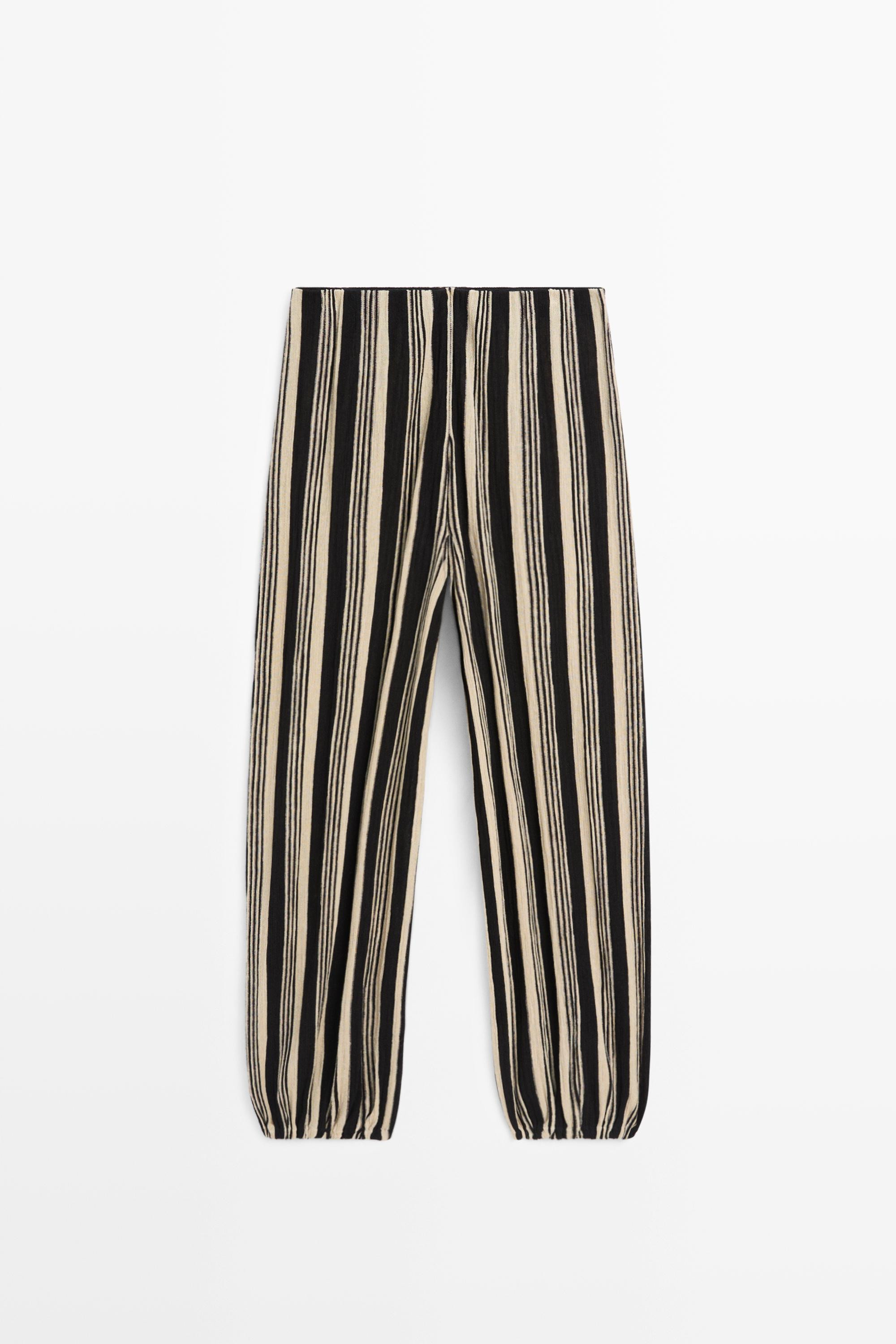 Striped sarouel co-ord pants | Massimo Dutti US