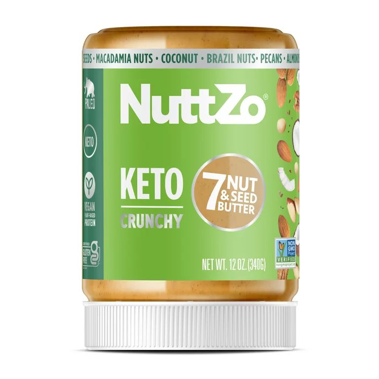 NuttZo Keto Nut Butter Gluten-Free  7 Nuts and Seeds Blend, 12 oz Jar | Walmart (US)