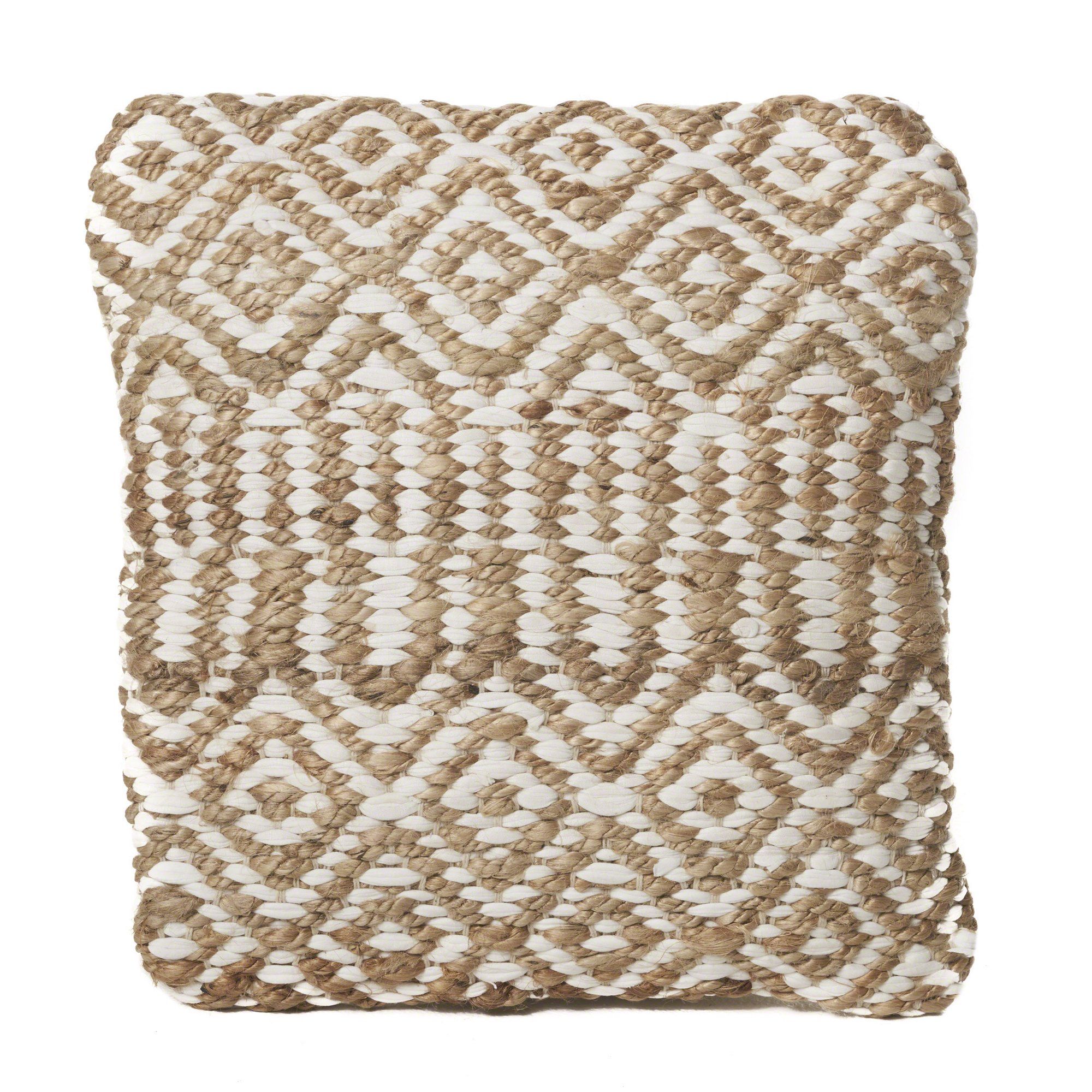 Preston Handcrafted Boho Fabric Pillow, Ivory | Walmart (US)