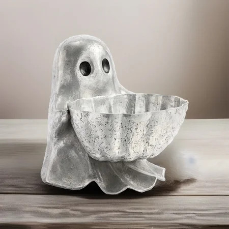 Vintage Silver Halloween Ghost Decorative Bowl, Gus the Ghost Stoneware Candy Serving Bowl, Gothic Table Ornament for Halloween Home Decor | Walmart (US)