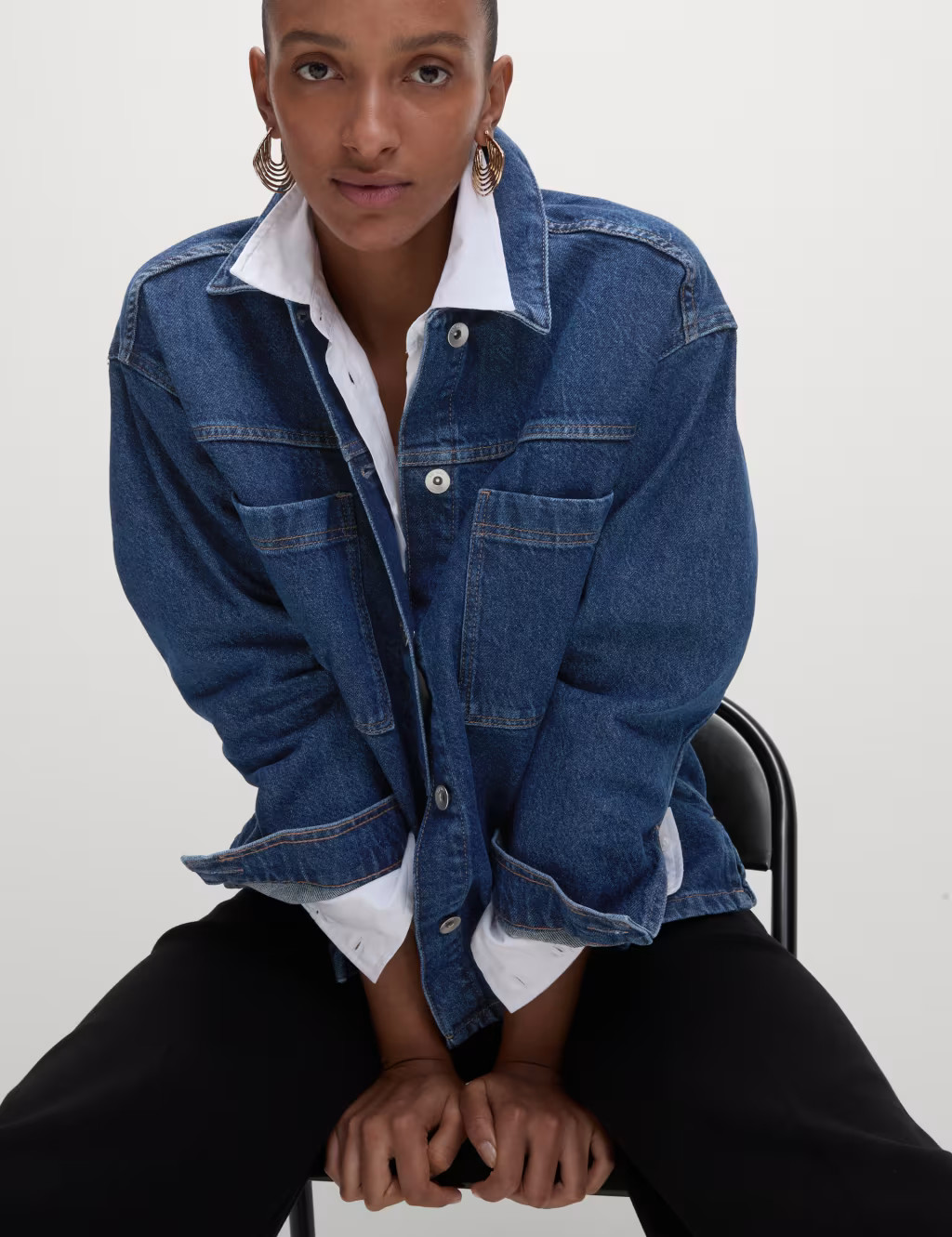 Pure Cotton Denim Relaxed Shacket | Marks & Spencer (UK)