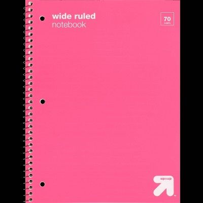 Wide Ruled 1 Subject Flexible Plastic Cover Spiral Notebook - up & up™ | Target