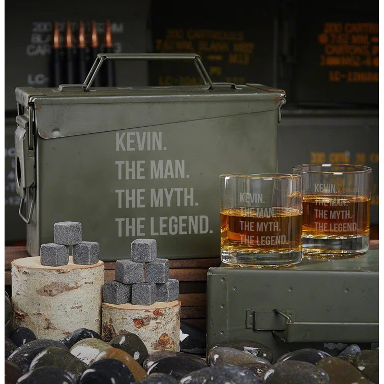 12 Piece Man Myth Legend Personalized Ammo Can Whiskey Rock | Wayfair North America