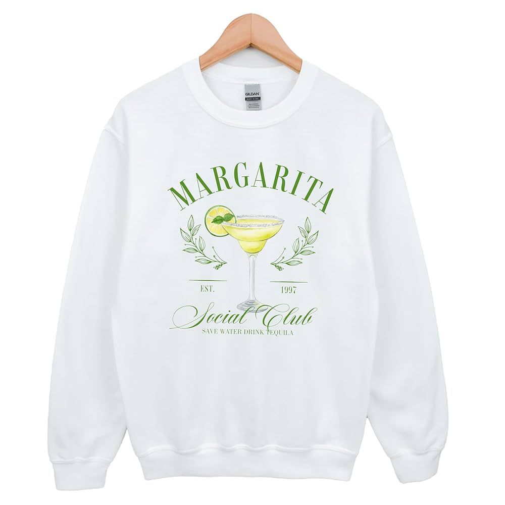 Margarita Social Club Sweatshirt, Trendy Margarita Shirt For Women, Marg Sweatshirt, Funny Womans... | Amazon (US)