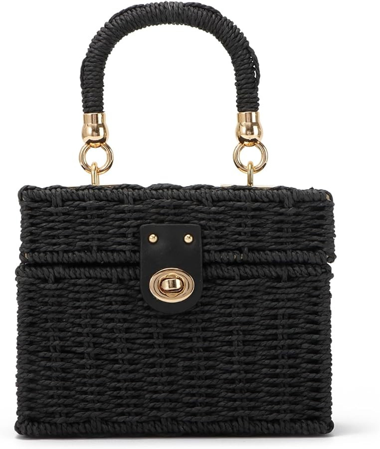 Oweisong Wicker Rattan Purse for Women Summer Beach Woven Straw Tote Bag | Amazon (US)