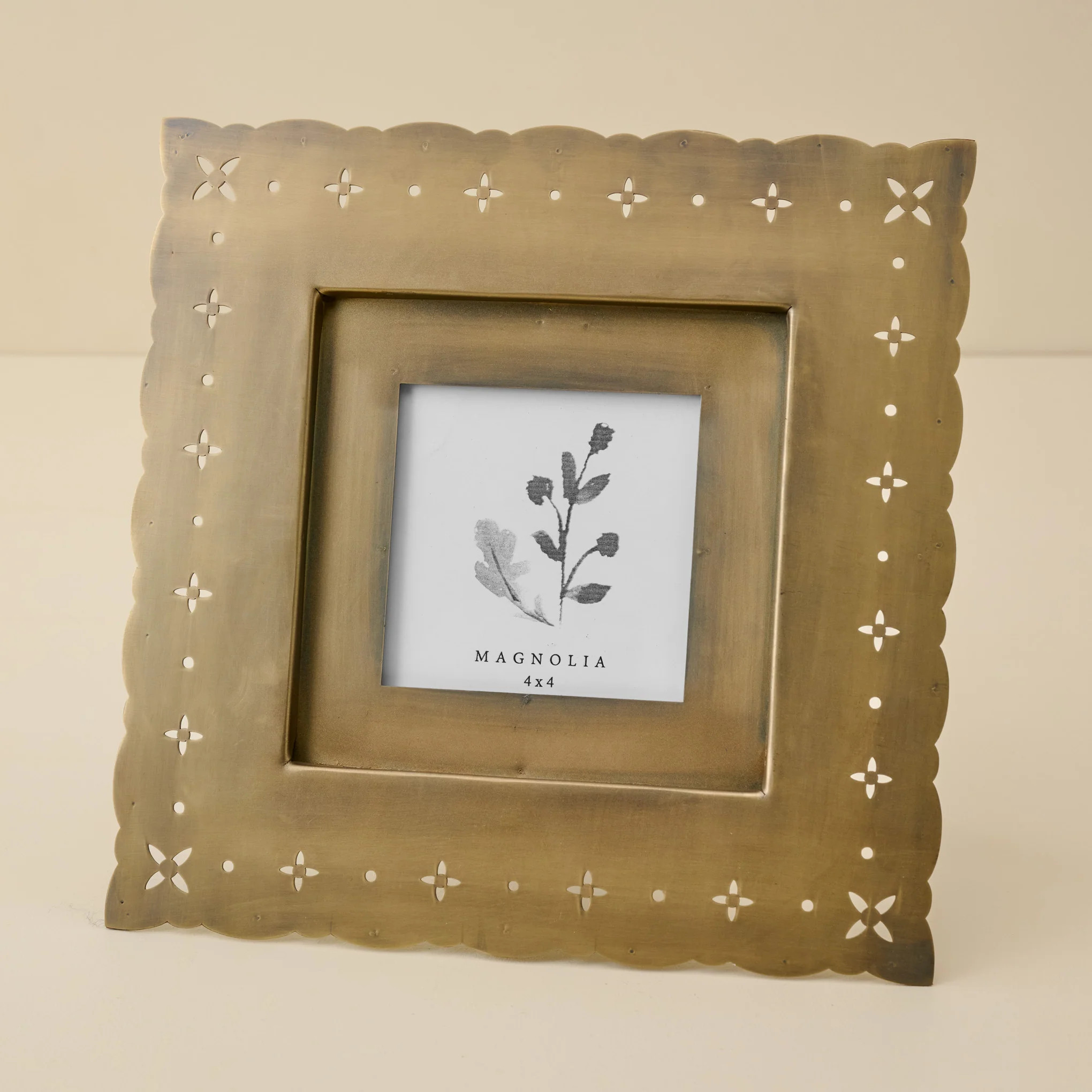Antiqued Brass Eyelet Photo Frame | Magnolia