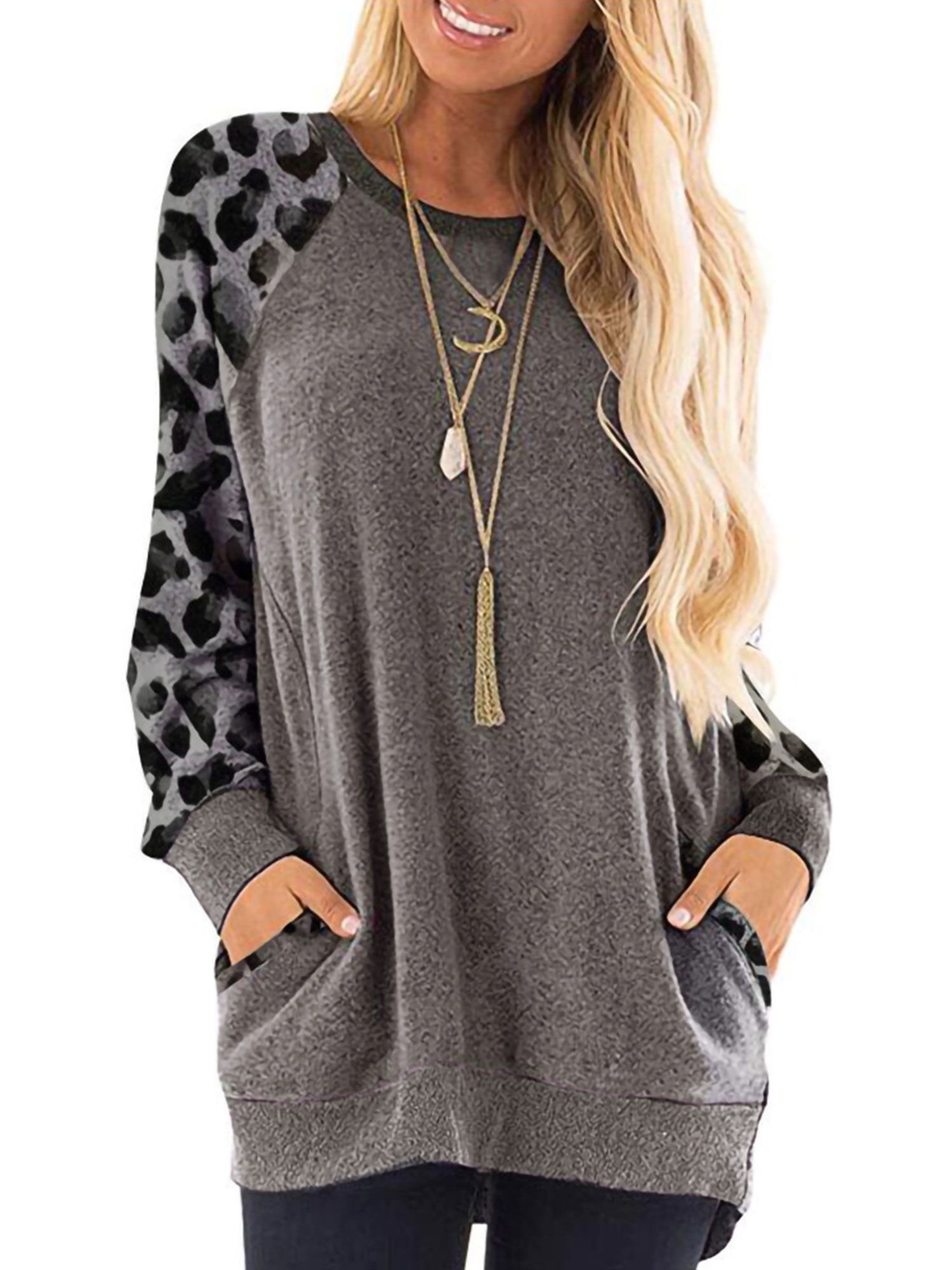 New Plus Size Women Long Sleeve Winter Casual Jumper Pullover Sweatshirt Tops Ladies Round Neck L... | Walmart (US)