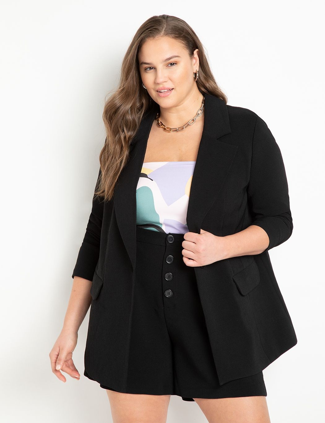 One Button Blazer | Women's Plus Size Coats + Jackets | ELOQUII | Eloquii
