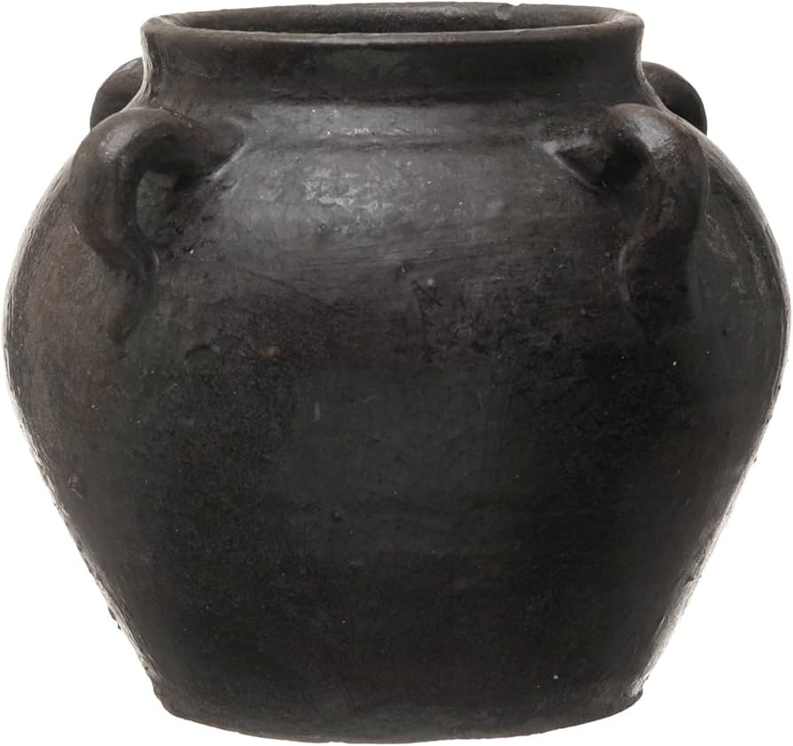 Creative Co-Op Found Decorative Clay Jar, Distressed Black, 7'' | Amazon (US)