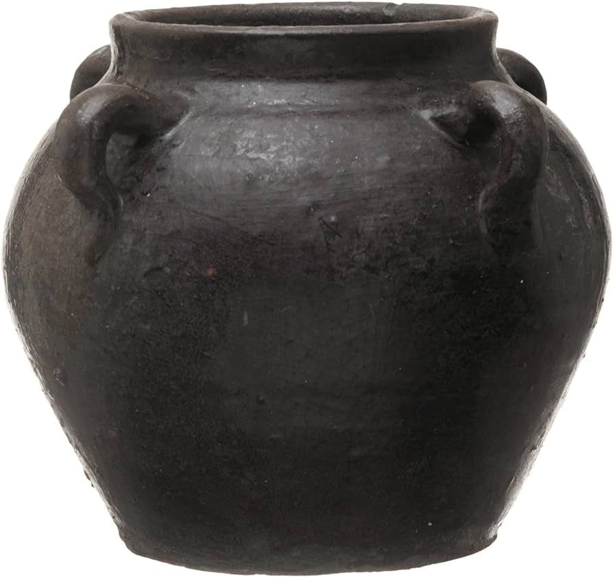 Creative Co-Op Found Decorative Clay Jar, Distressed Black, 7'' | Amazon (US)