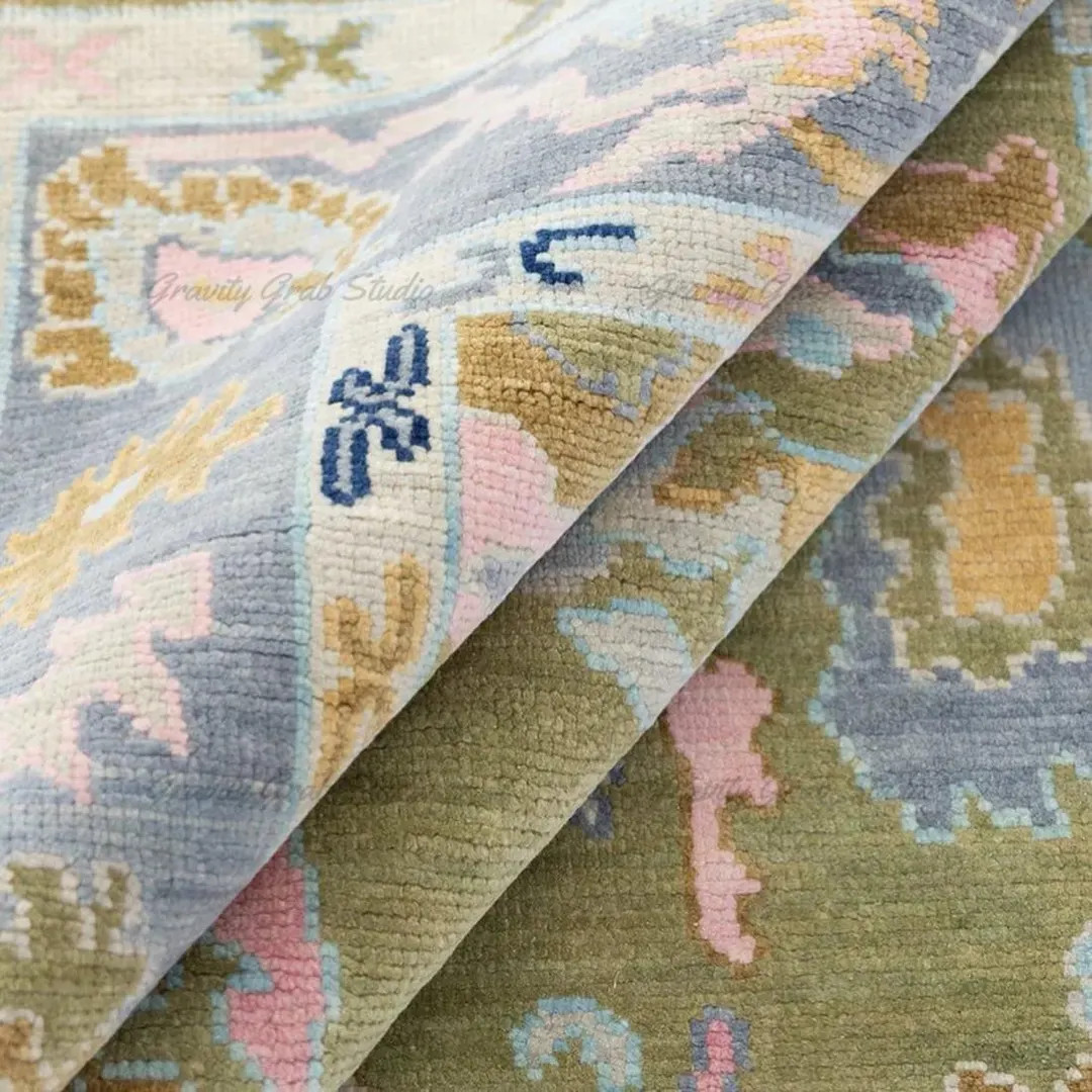 Modern Oushak Rug Muted Green 8x10/9x12/10x14 Handmade Vintage Runner/antique Oushak Wool Area Ru... | Etsy (US)