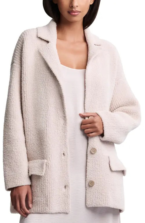 barefoot dreams CozyChic® Oversize Rib Cardigan in Stone at Nordstrom, Size Large | Nordstrom