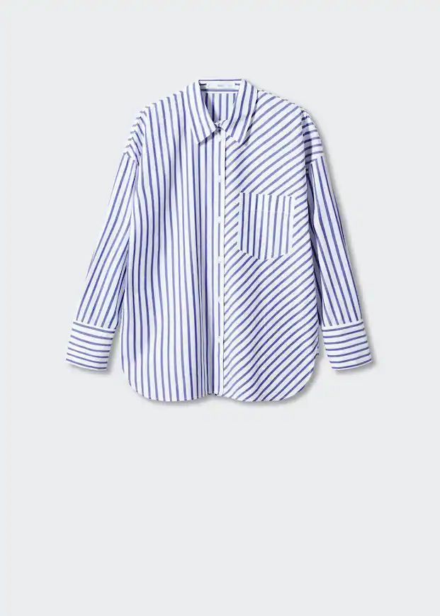 Striped cotton shirt -  Women | Mango USA | MANGO (US)