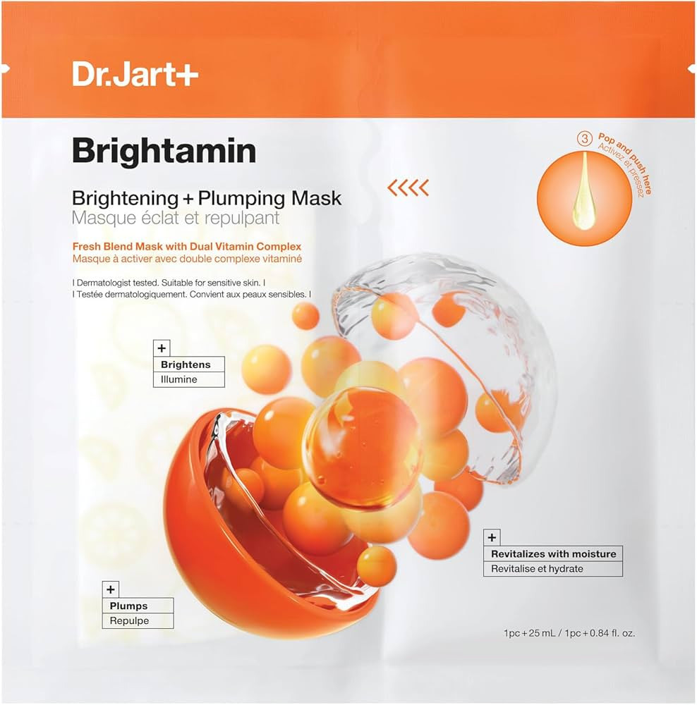 Dr.Jart+ Brightamin Brightening Plumping Korean Face Mask with Vitamin C | Korean Skin Care | Tra... | Amazon (US)