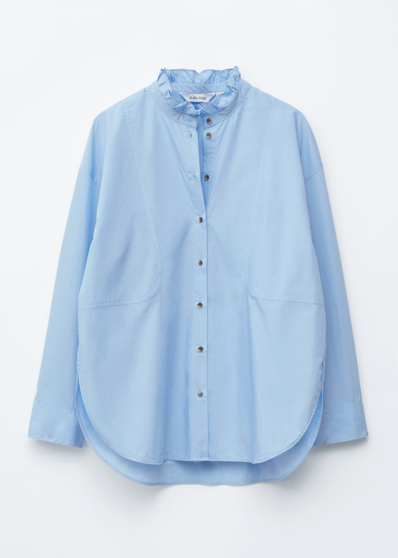Camisa de algodón larga con cuello alzado | H&M (FR, IT, ES, PT, BE)