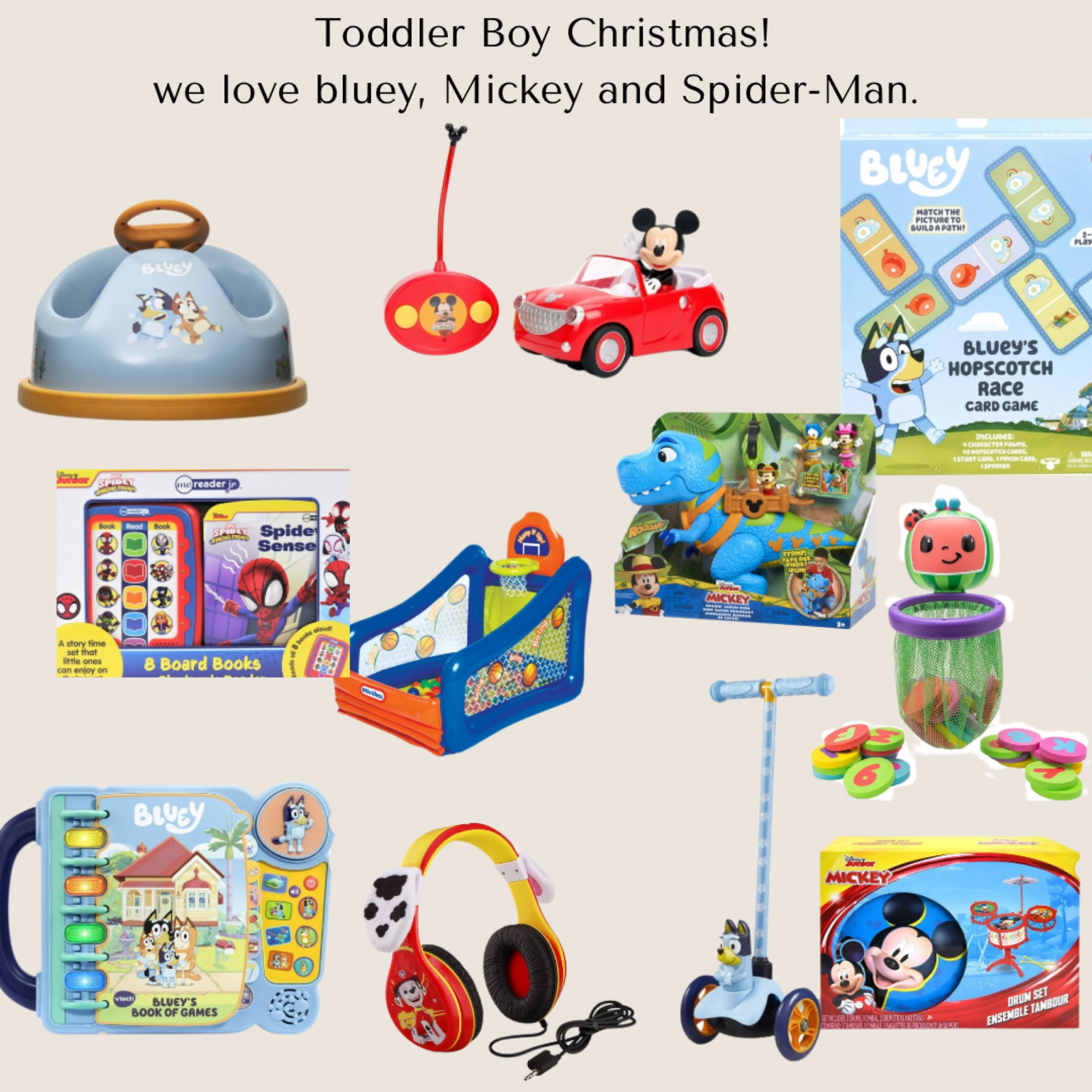 Toddler boys who love characters! We love bluey, Mickey and Spider-Man! 

#LTKkids #LTKHoliday #LTKGiftGuide