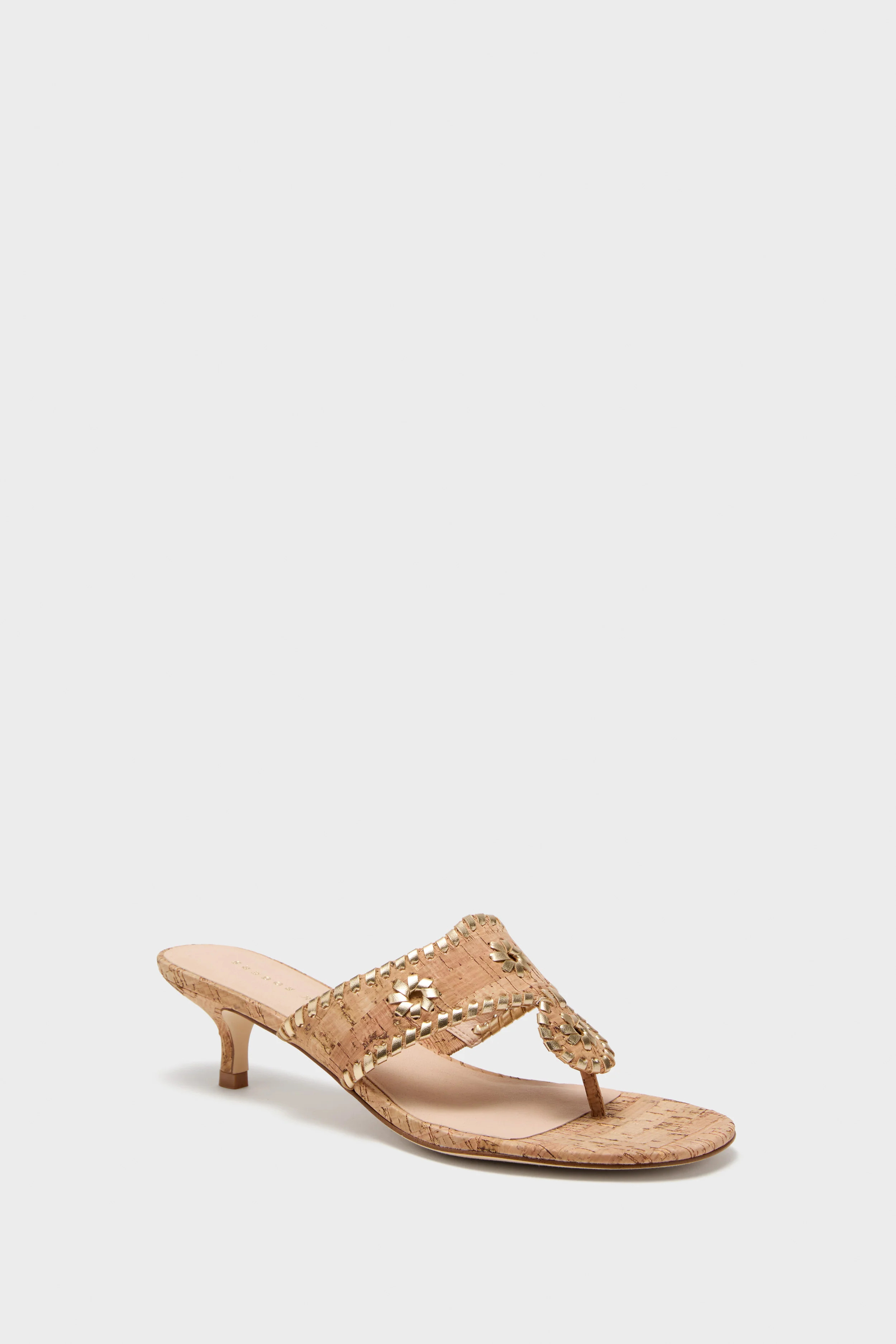 Cork and Gold Jacks Kitten Heels | Tuckernuck (US)
