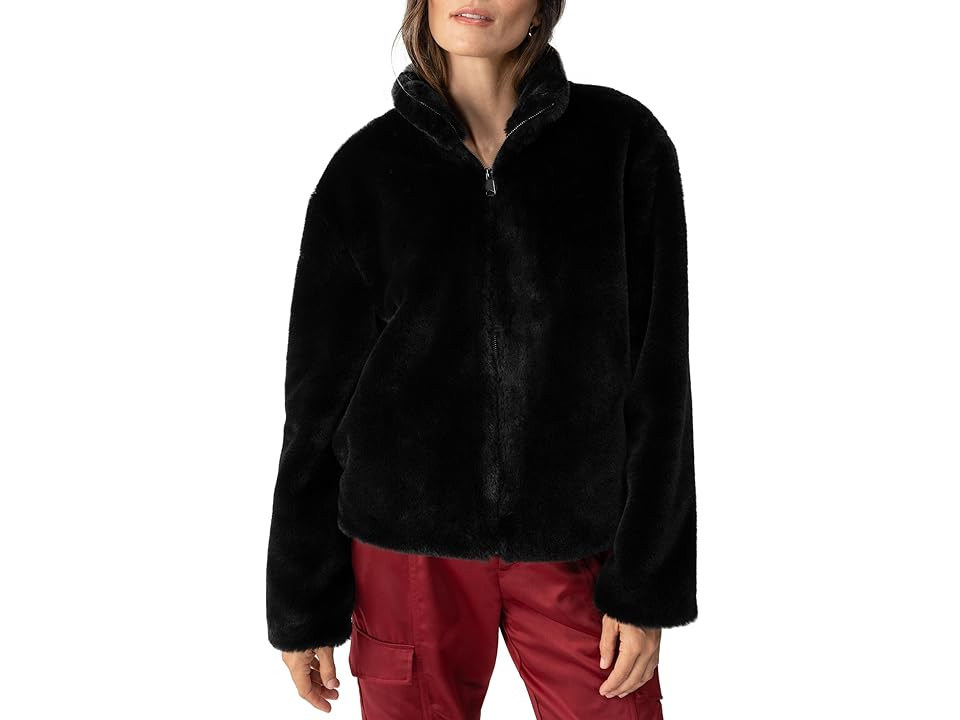 Sanctuary Lux Fur Coat Women's Vest Black : SM (US 4-6), Faux Fur/Polyester | Zappos