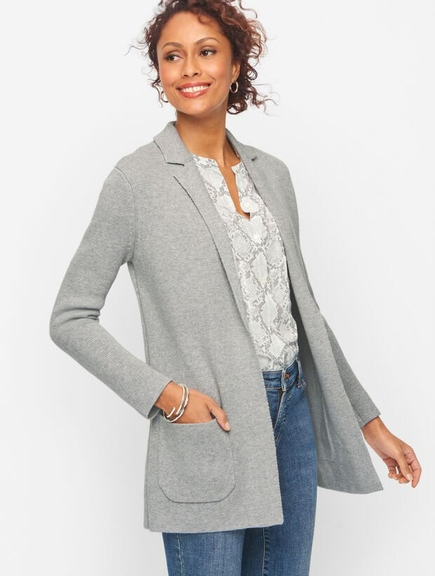 Notch Collar Sweater Blazer | Talbots